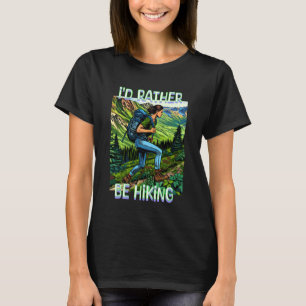 Camiseta Eu Preferiria Estar Fazendo Trilha Garota na A.