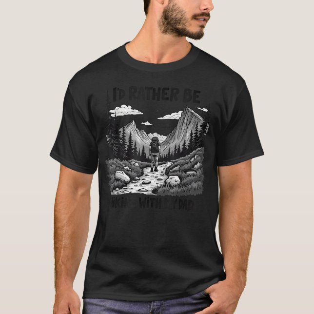 Camiseta Eu Preferiria Estar Fazendo Trilhas Com Meu (Frente)
