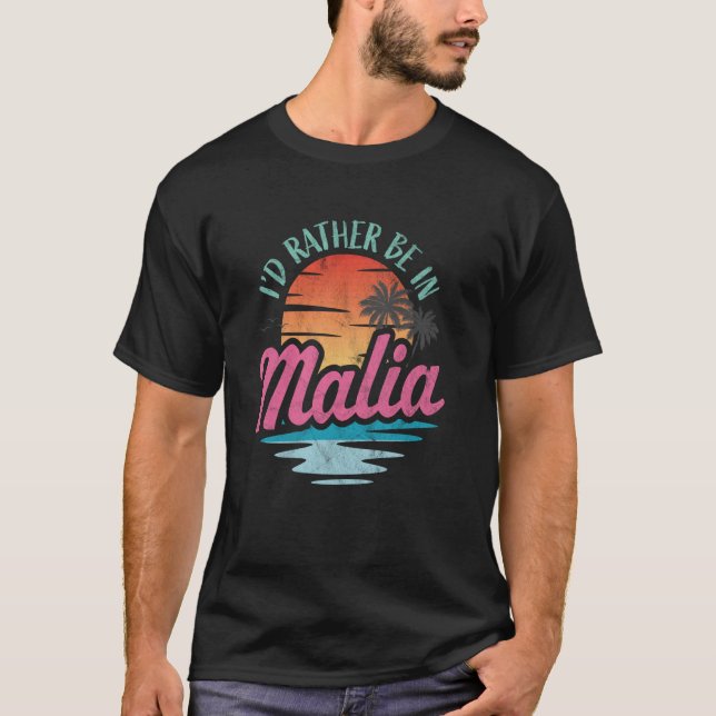 Camiseta Eu preferiria estar na Malia (Frente)