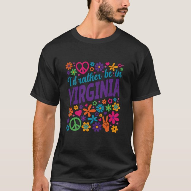Camiseta Eu Preferiria Estar na Virgínia (Frente)