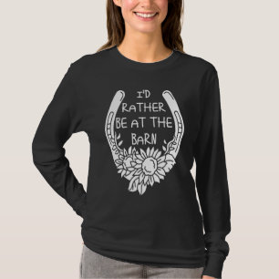 Camiseta Eu Preferiria Estar no Celeiro para Treinador de C