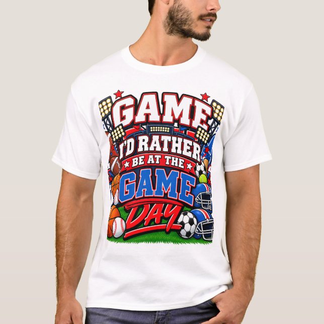 Camiseta Eu Preferiria Estar no Jogo (Frente)