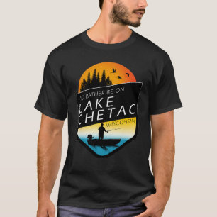 Camiseta Eu Preferiria Estar No Lago Chetac Wiscon