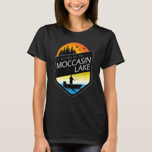 Camiseta Eu Preferiria Estar No Lago Moccasin Wisconsin Pes
