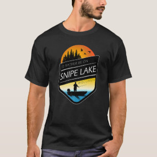 Camiseta Eu Preferiria Estar No Lago Snipe Wisconsin Pescan