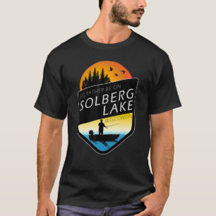 Camiseta Eu Preferiria Estar No Lago Solberg Wisconsin Pesc