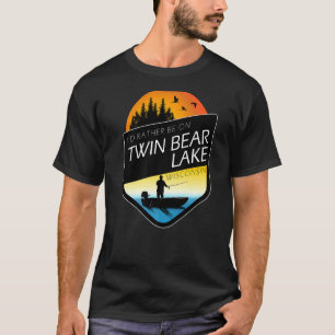 Camiseta Eu Preferiria Estar No Lago Twin Bear Wisconsin Pe