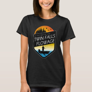 Camiseta Eu Preferiria Estar No Twin Falls Flowage Wisconsi