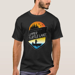 Camiseta Eu Preferiria Estar No Upper Turtle Lake Wisconsin