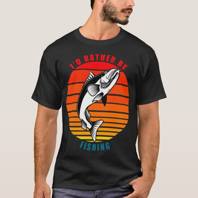 Camiseta Eu Preferiria Estar Pescando (Frente)