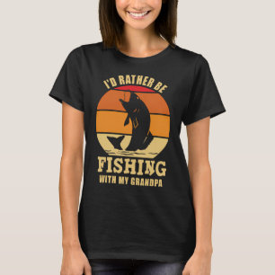 Camiseta Eu Preferiria Estar Pescando Com Meu Avô