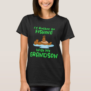 Camiseta Eu preferiria estar pescando com meu neto