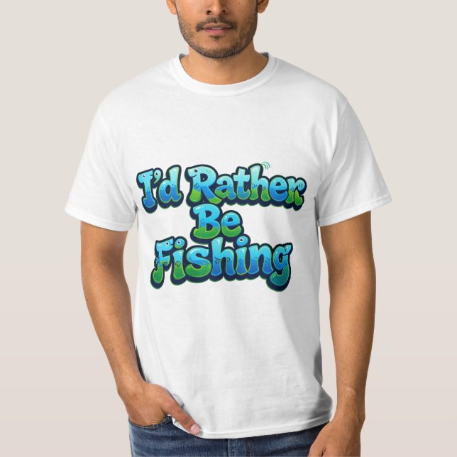 Camiseta Eu Preferiria Estar Pescando Peixe Fofo (Frente)