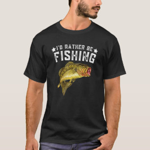 Camiseta Eu Preferiria Estar Pescando Pescadores Amando Pei
