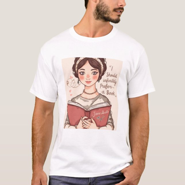 Camiseta eu preferiria infinitamente um livro (Frente)