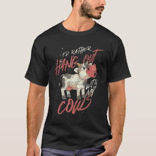 Camiseta Eu Preferiria Sair Com as Minhas Vacas Animal de