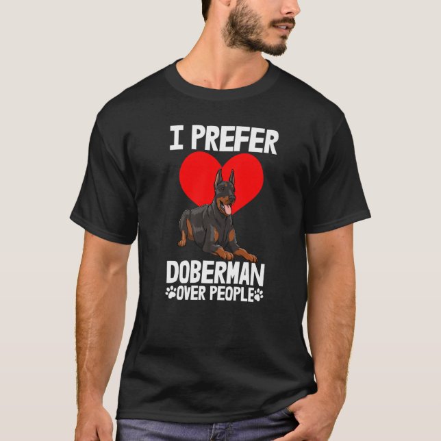 Camiseta Eu Prefiro Doberman Sobre Pessoas Men Love Doberma (Frente)