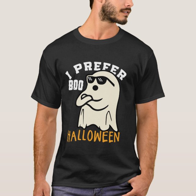 Camiseta Eu Prefiro Halloween Engraçado Fantasma Correspond (Frente)