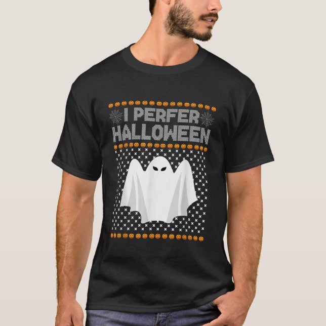 Camiseta Eu Prefiro o Natal das Bruxas Doce Engraçado Xm Fe (Frente)