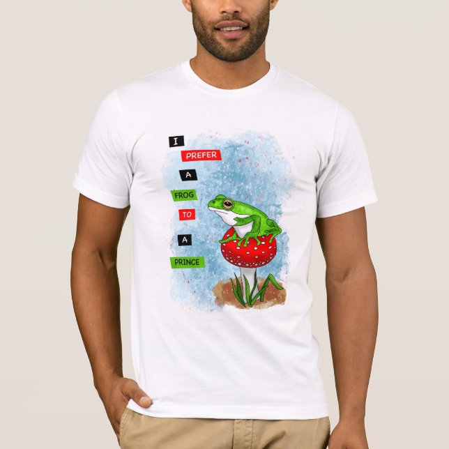 Camiseta Eu prefiro uma Sapo a um príncipe | TRABALHO DE AR (Frente)