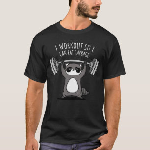 Camiseta Eu Preparei Comer Lixo - Engraçado Raccoon De Gym