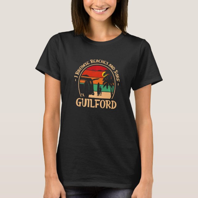 Camiseta Eu Procuro Praias E Surf Guilford Surfing Connect (Frente)