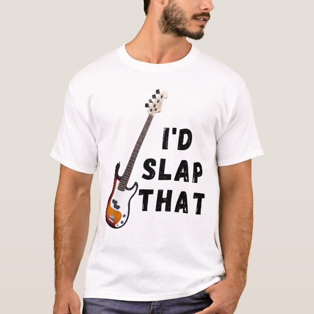 Camiseta Eu quebraria isso: baixo guitarra (Frente)