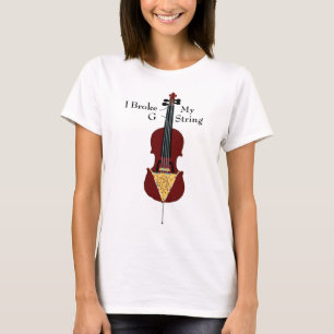 Camiseta Eu quebrei meu G - corda (o violoncelo)
