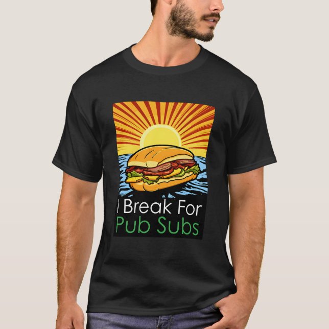 Camiseta Eu Quebro Para Pub Subs Praia (Frente)
