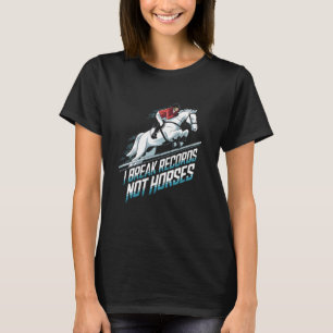 Camiseta Eu Quebro Recordes Não Cavalos Salto de Obstáculos