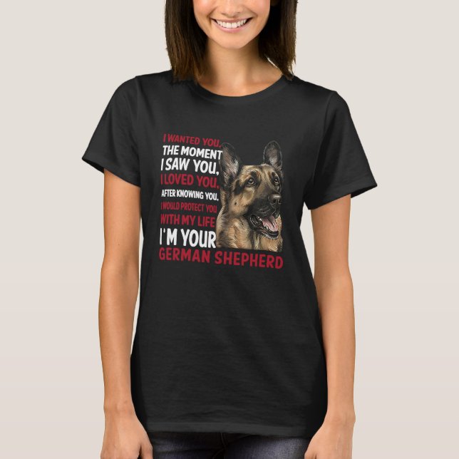 Camiseta Eu queria você no momento em que te vi german shep (Frente)