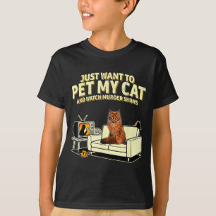 Camiseta Eu quero acariciar meu gato maine coon e assistir