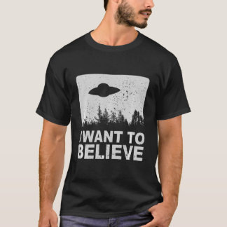 Camiseta Eu Quero Acreditar Em T-Shirt Eu Aliens Na Área 51