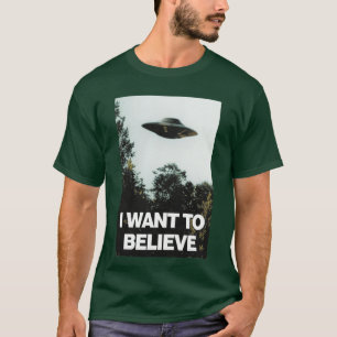 Camiseta Eu Quero Acreditar engraçado