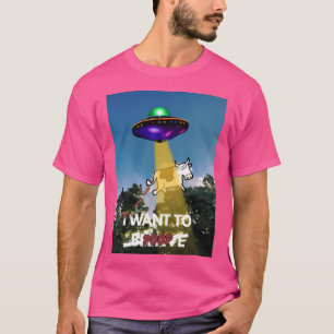Camiseta Eu Quero Acreditar (Poop) Poster Engraçado