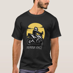 Camiseta Eu quero andar de moto a jorrar mundo de moto fora