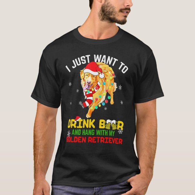 Camiseta Eu Quero Beber Cerveja Meu Ouro Cachorro De Retrie (Frente)