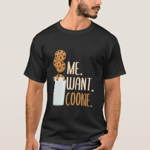 Camiseta Eu Quero Biscoito Biscoito e Leite com Raspas de C