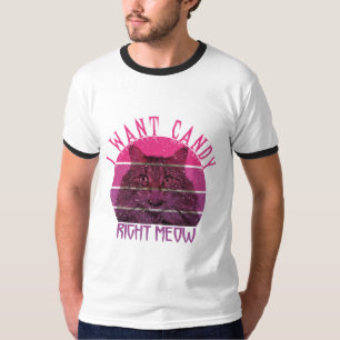 Camiseta Eu quero doce direito. amante de gato Dia de as Br