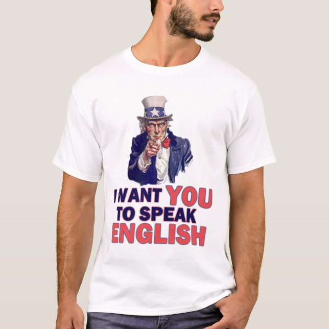 Camiseta Eu quero-o falar o inglês (Frente)