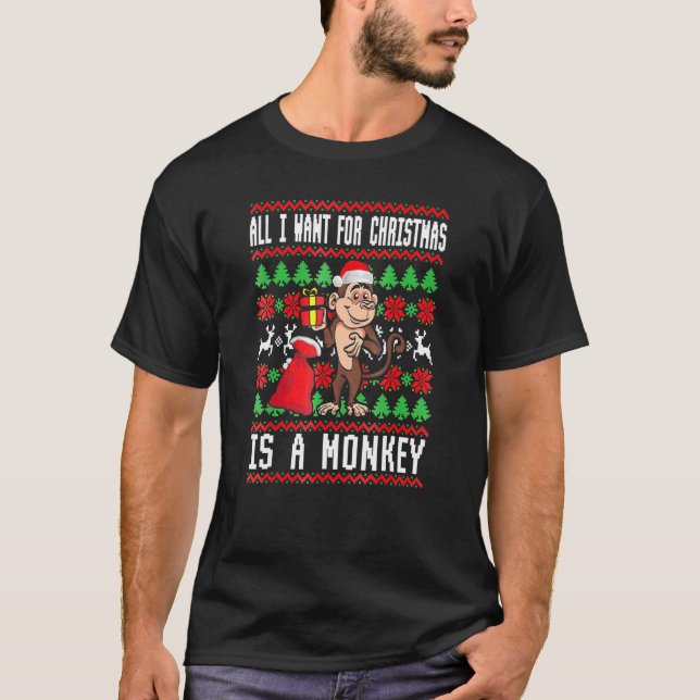 Camiseta Eu Quero O Natal É Uma Menina De Macaco Feia (Frente)
