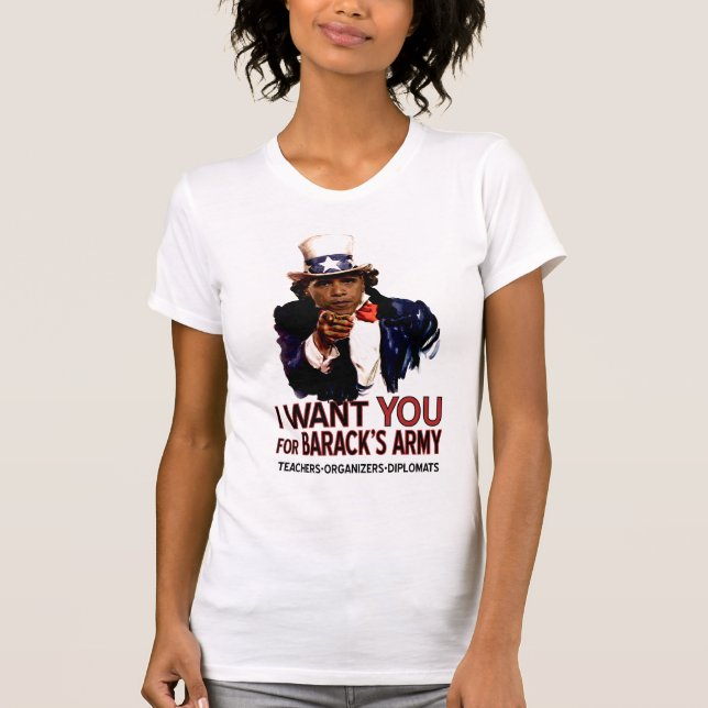 Camiseta Eu quero-o - o T das senhoras políticas de Obama (Frente)
