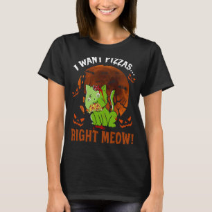 Camiseta Eu Quero Pizzas Diretamente, Meia-Halloween, Costu