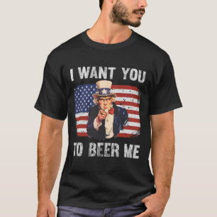 Camiseta Eu Quero Que Você Me Faça Rir Cerveja Patriótico E