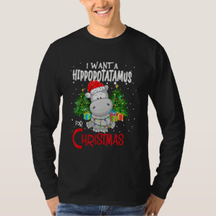 Camiseta Eu Quero Um Hippopotamus Para A Diversão Do Papai