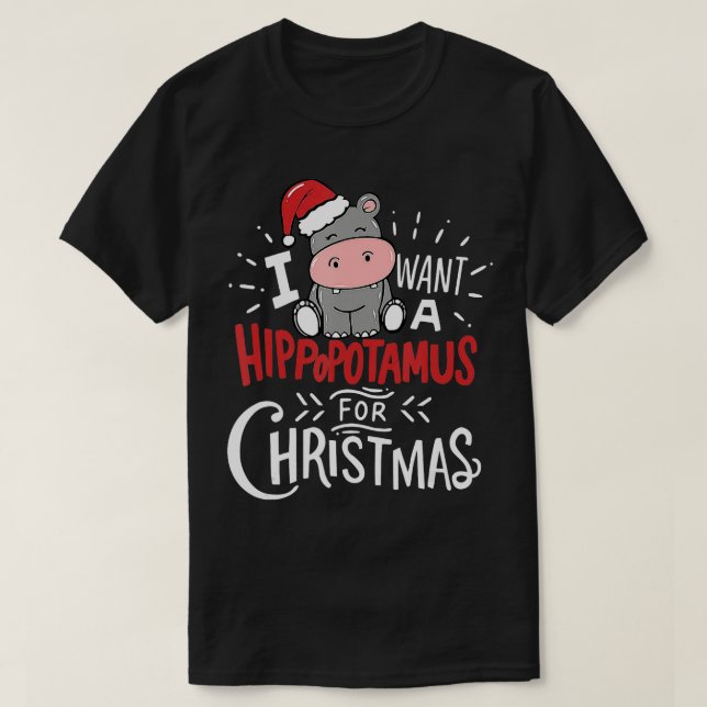 Camiseta Eu Quero Um Hippopotamus Para Homens De Pijama De  (Frente do Design)