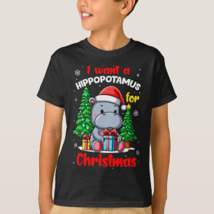 Camiseta Eu Quero Um Hippopotamus Para O Hippo De Natal Par
