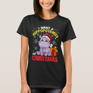 Camiseta Eu Quero Um Hippopotamus Para O Natal