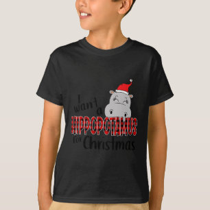 Camiseta Eu Quero Um Hippopotamus Para O Natal Xmas Hippo K