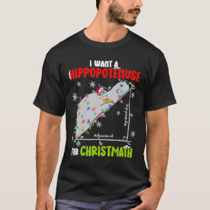 Camiseta Eu Quero Um Hippopotamus Para O Natal Xmas Hippo M